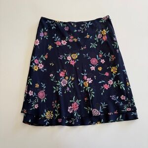 Ralph-Ralph Lauren-Y2K-Vintage-Floral-A-Line-Navy-Skirt-Cottage-core-Feminine-6